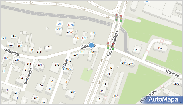 Katowice, Gliwicka, 146, mapa Katowic