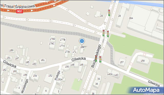 Katowice, Gliwicka, 169, mapa Katowic
