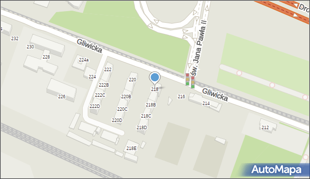 Katowice, Gliwicka, 218, mapa Katowic