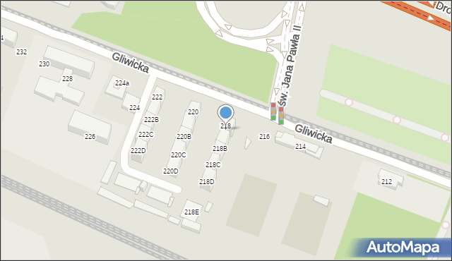 Katowice, Gliwicka, 218A, mapa Katowic