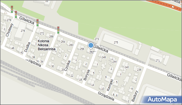 Katowice, Gliwicka, 252, mapa Katowic