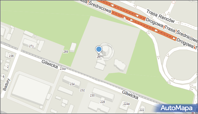 Katowice, Gliwicka, 267, mapa Katowic