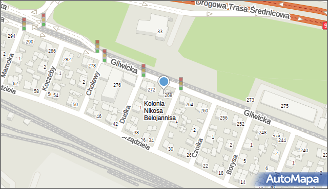 Katowice, Gliwicka, 270, mapa Katowic