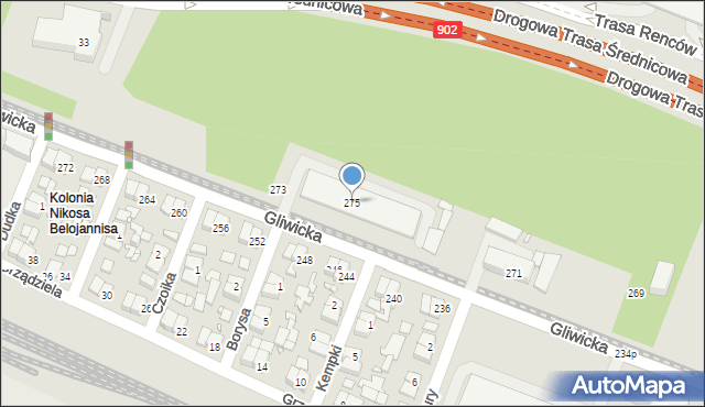 Katowice, Gliwicka, 275, mapa Katowic