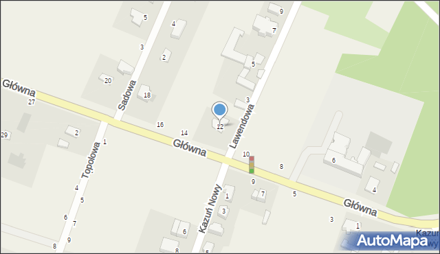 Kazuń Nowy, Główna, 12, mapa Kazuń Nowy