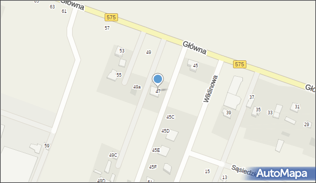 Kazuń Nowy, Główna, 47, mapa Kazuń Nowy