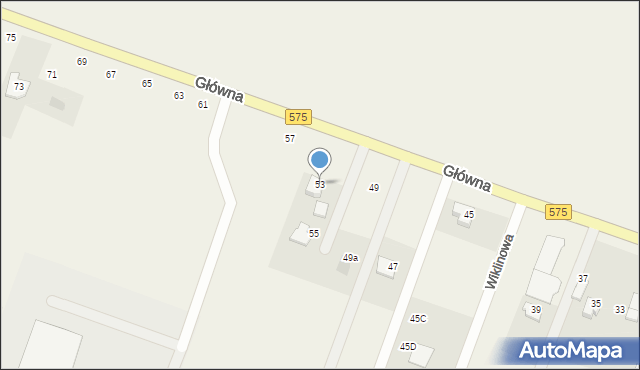 Kazuń Nowy, Główna, 53, mapa Kazuń Nowy