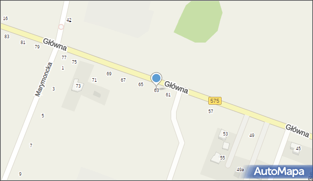 Kazuń Nowy, Główna, 63, mapa Kazuń Nowy