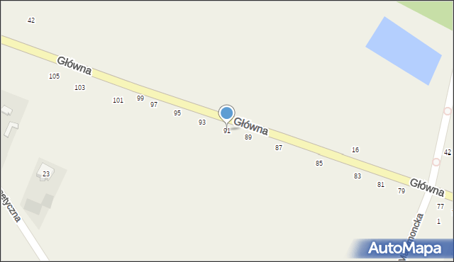 Kazuń Polski, Główna, 91, mapa Kazuń Polski