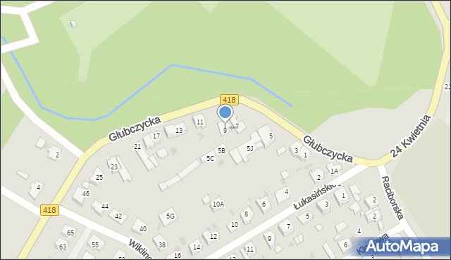 Kędzierzyn-Koźle, Głubczycka, 9, mapa Kędzierzyna-Koźle