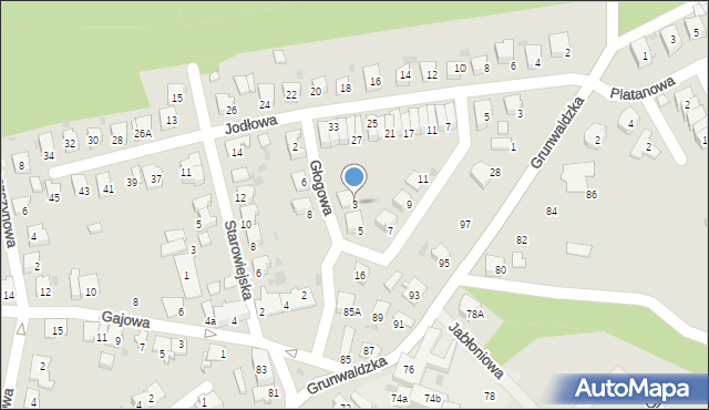 Kędzierzyn-Koźle, Głogowa, 3, mapa Kędzierzyna-Koźle