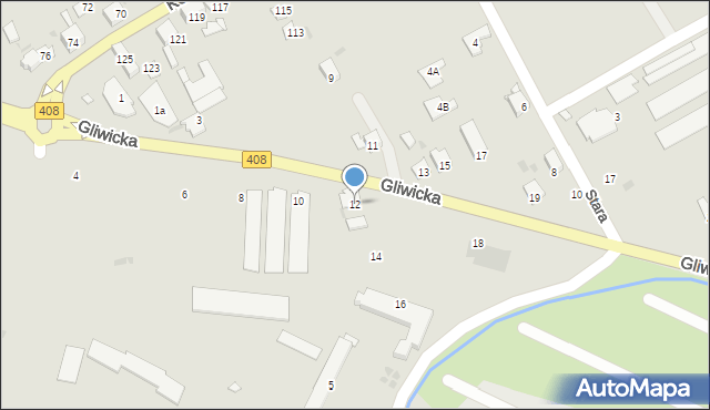 Kędzierzyn-Koźle, Gliwicka, 12, mapa Kędzierzyna-Koźle