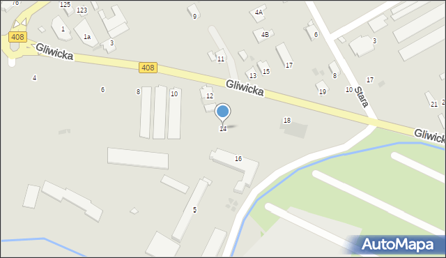 Kędzierzyn-Koźle, Gliwicka, 14, mapa Kędzierzyna-Koźle