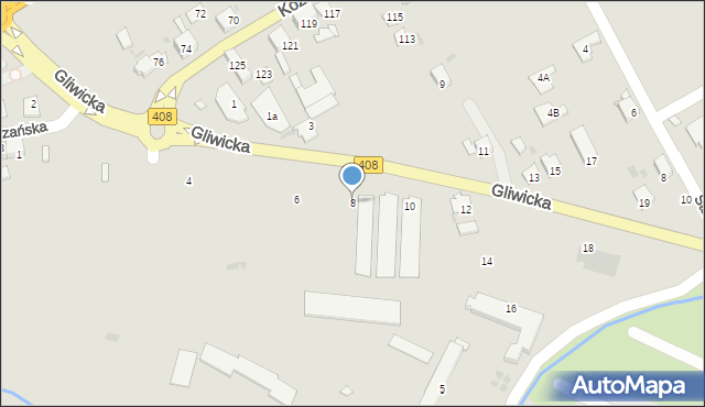 Kędzierzyn-Koźle, Gliwicka, 8, mapa Kędzierzyna-Koźle