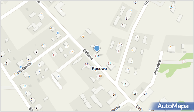 Kęsowo, Główna, 11a, mapa Kęsowo