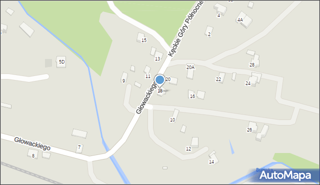 Kęty, Głowackiego Bartosza, 18A, mapa Kęty