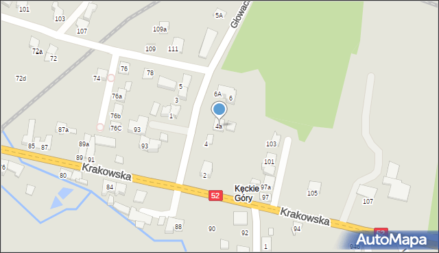 Kęty, Głowackiego Bartosza, 4a, mapa Kęty