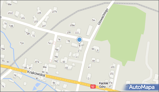 Kęty, Głowackiego Bartosza, 5, mapa Kęty