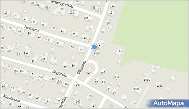 Kielce, Głogowa, 2, mapa Kielc