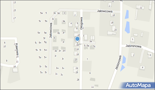 Kiełczówek, Głogowa, 14, mapa Kiełczówek