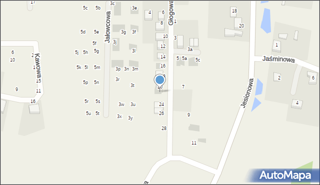 Kiełczówek, Głogowa, 22, mapa Kiełczówek