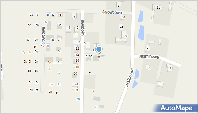 Kiełczówek, Głogowa, 5c, mapa Kiełczówek