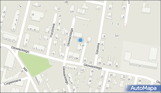 Kietrz, Głowackiego, 17a, mapa Kietrz