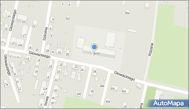 Kietrz, Głowackiego, 37, mapa Kietrz