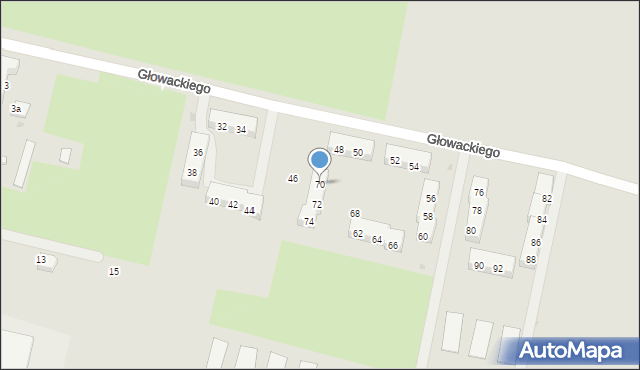 Kietrz, Głowackiego, 70, mapa Kietrz