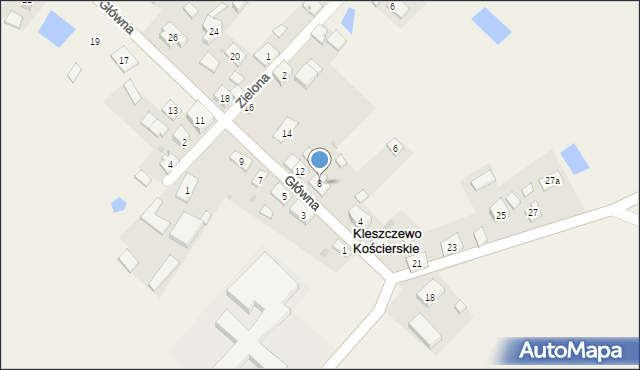 Kleszczewo Kościerskie, Główna, 8, mapa Kleszczewo Kościerskie