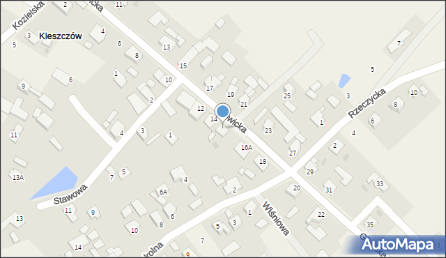 Kleszczów, Gliwicka, 16, mapa Kleszczów