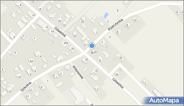 Kleszczów, Gliwicka, 29, mapa Kleszczów