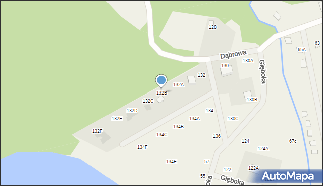 Klonowo Dolne, Głęboka, 132B, mapa Klonowo Dolne