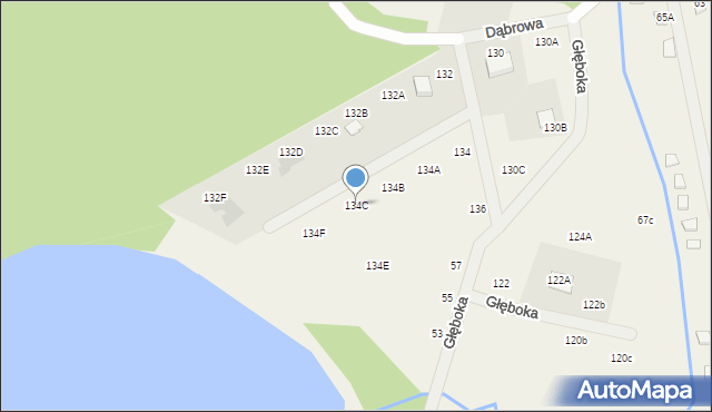 Klonowo Dolne, Głęboka, 134C, mapa Klonowo Dolne