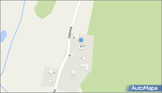 Klonowo Dolne, Głęboka, 8A, mapa Klonowo Dolne