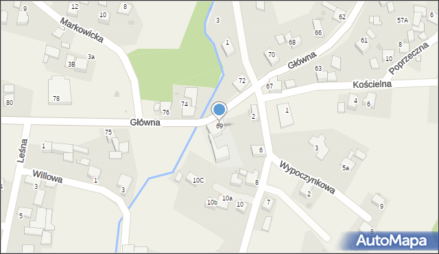 Kobyla, Główna, 69, mapa Kobyla