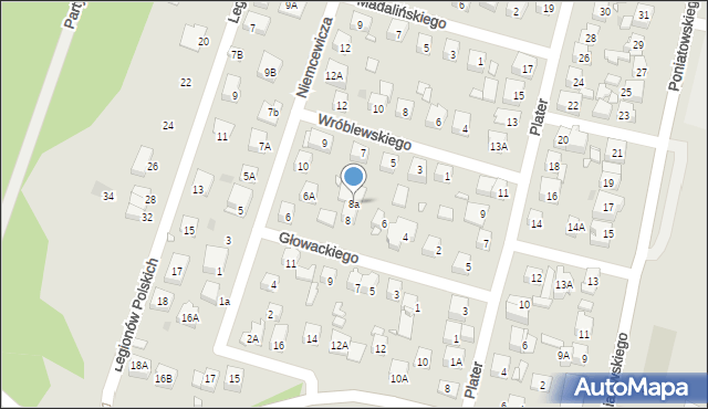 Kobyłka, Głowackiego Bartosza, 8a, mapa Kobyłka