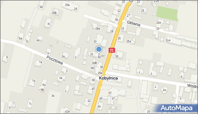 Kobylnica, Główna, 34, mapa Kobylnica