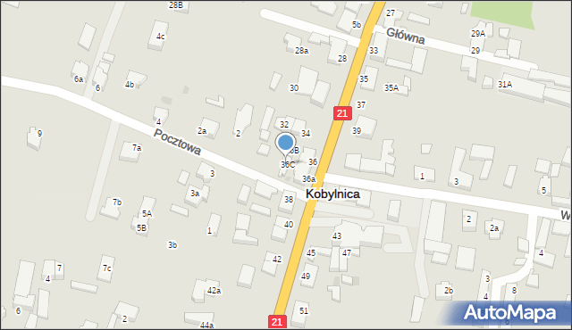 Kobylnica, Główna, 36C, mapa Kobylnica