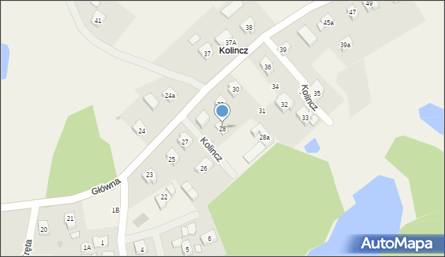 Kolincz, Główna, 28, mapa Kolincz