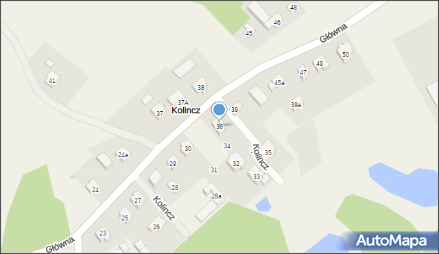 Kolincz, Główna, 36, mapa Kolincz