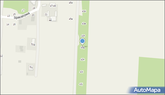 Kolonia Zawada, Główna, 43g, mapa Kolonia Zawada