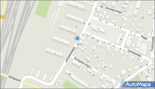 Koluszki, Głowackiego, 15, mapa Koluszki