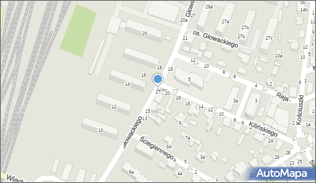 Koluszki, Głowackiego, 17, mapa Koluszki