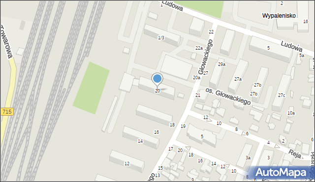 Koluszki, Głowackiego, 20, mapa Koluszki