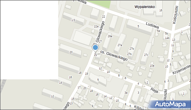 Koluszki, Głowackiego, 21, mapa Koluszki