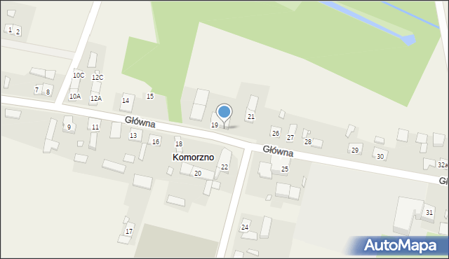 Komorzno, Główna, 19A, mapa Komorzno