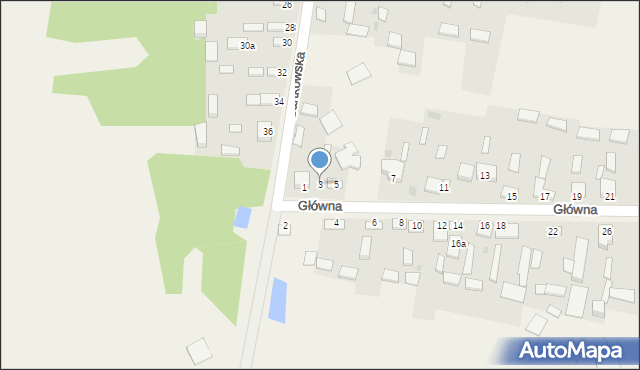 Konary, Główna, 3, mapa Konary