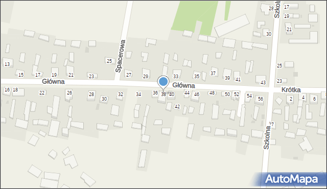 Konary, Główna, 38, mapa Konary