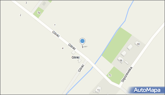 Konarzewo, Glinki, 9, mapa Konarzewo